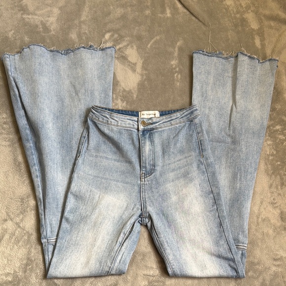 By Together Denim - Women's By Together Light Blue Flare Jeans, Size Small